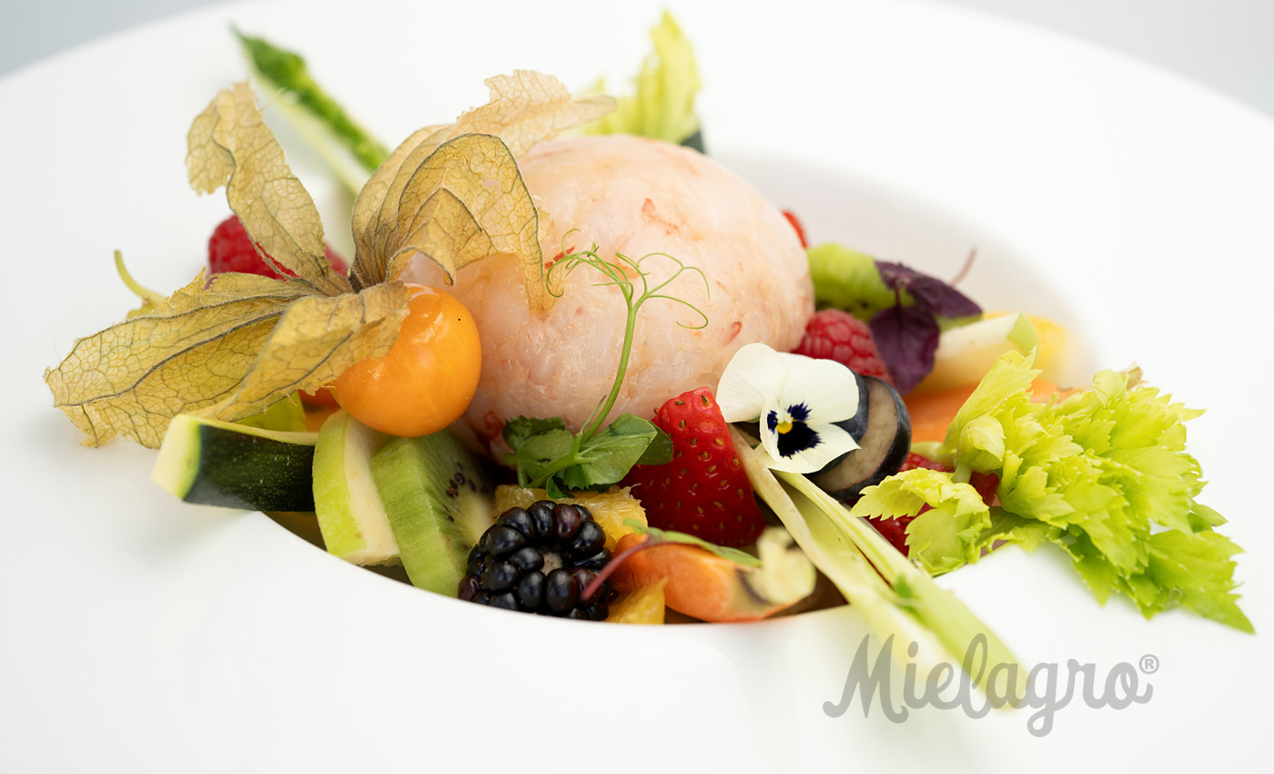 Ricetta: Ball di Gamberoni in contrasto e Mielagro al Tartufo - Chef Lorenzo De Vivo Martini - Ristorante Principino Viareggio | Mielagro&reg;